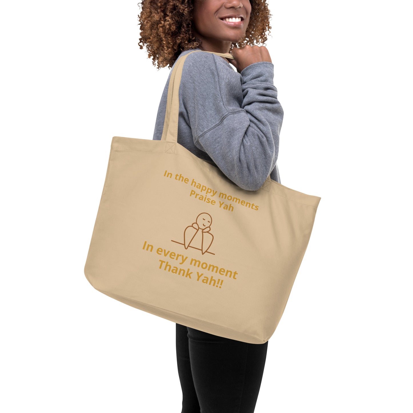 Large Praise Yah- Thank Yah organic tote bag