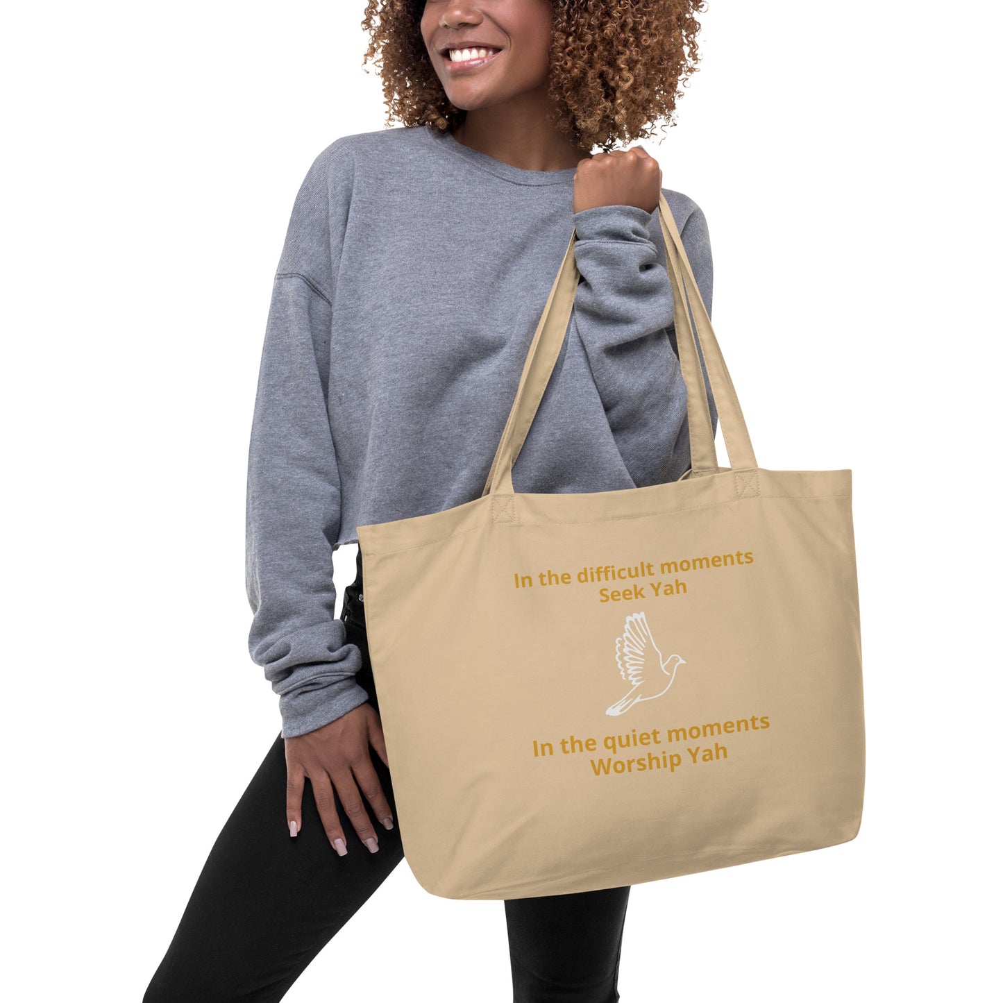 Large Praise Yah- Thank Yah organic tote bag