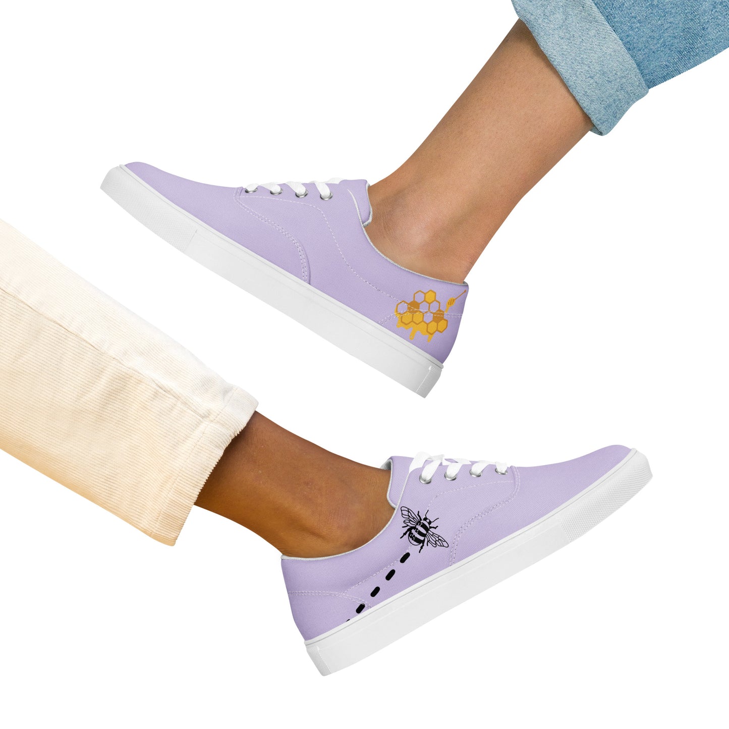 Women’s Lavender love lace-up canvas shoes